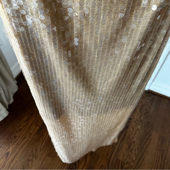J. Crew Collection Sequin short-sleeve slip dress in Gold Cream size 4 - Picture 8 of 16